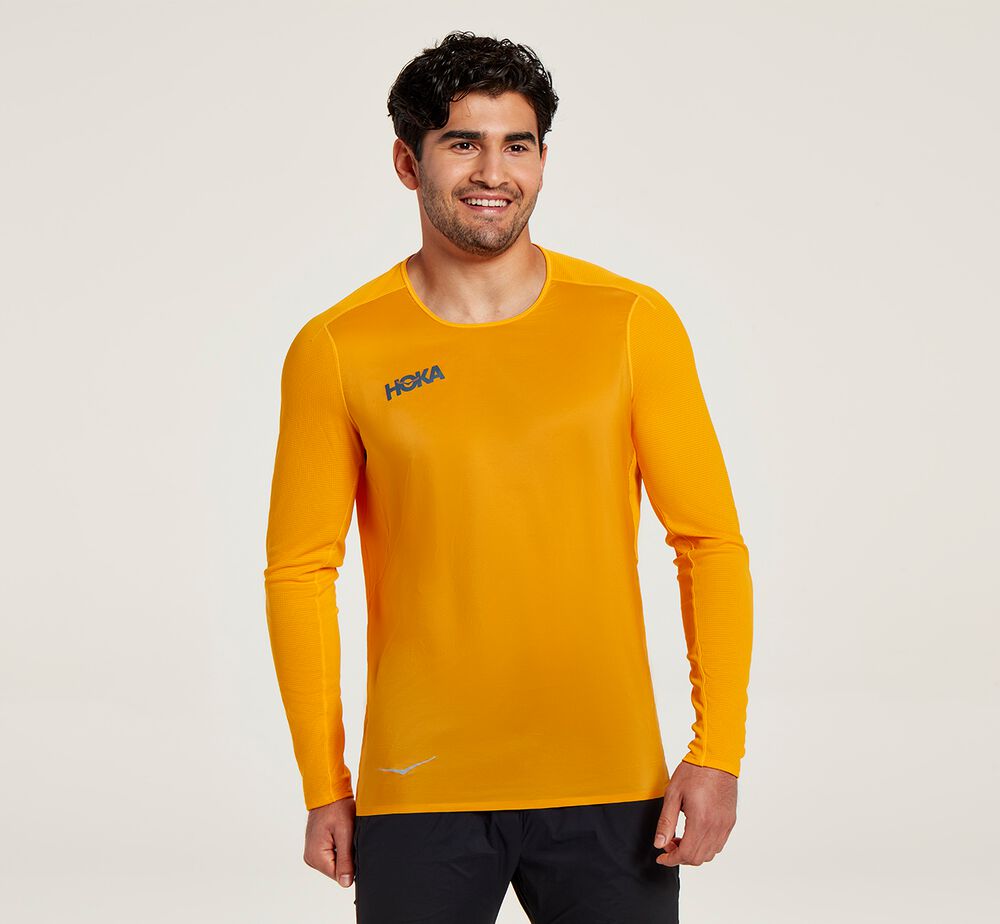 Hoka One One Wind T-Shirt Herr Gula - SE-1227315